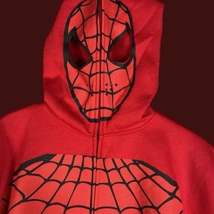 Mens Marvel Spiderman Full Zip Full Mask Costume Hoodie - Size L